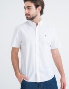 CALVIN KLEIN JEANS Риза с къси ръкави и лого Бял