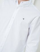 CALVIN KLEIN JEANS Риза с памук с копчета на яката Бял