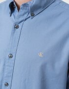 CALVIN KLEIN JEANS Риза с памук с копчета на яката Прашно синьо