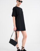 CALVIN KLEIN JEANS Рокля с къси ръкави Антрацитно черно