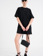 CALVIN KLEIN JEANS Рокля с къси ръкави Антрацитно черно