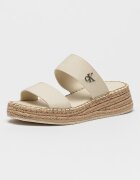 CALVIN KLEIN JEANS Скосени чехли с метален монограм Крем