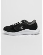 CALVIN KLEIN JEANS Скосени кожени спортни обувки с лого