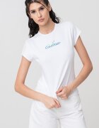 CALVIN KLEIN JEANS Слим тениска с лого Кралско Синьо/Бял/Аква зелено