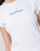 CALVIN KLEIN JEANS Слим тениска с лого Кралско Синьо/Бял/Аква зелено