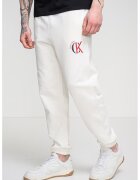 CALVIN KLEIN JEANS Спортен панталон с лого и еластична талия - Бял