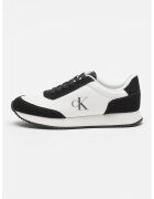 CALVIN KLEIN JEANS Спортни обувки от кожа и велур Runner Lace Up Low Mix - Избеляло черно/Мръснобял