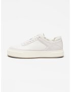 CALVIN KLEIN JEANS Спортни обувки от кожа с лого и равна платформа - Бял/Светло сив