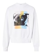 CALVIN KLEIN JEANS Суитшърт с уголемена шарка - Бял/Черен/Лавандула