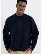 CALVIN KLEIN JEANS Свободен пуловер с паднали ръкави - Тъмносин