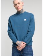 CALVIN KLEIN JEANS Свободен суитшърт с овално деколте - Петролно синьо