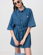 CALVIN KLEIN JEANS Свободна дънкова рокля-риза Тъмносин