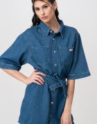 CALVIN KLEIN JEANS Свободна дънкова рокля-риза Тъмносин