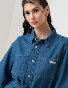 CALVIN KLEIN JEANS Свободна дънкова рокля-риза Тъмносин