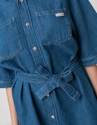 CALVIN KLEIN JEANS Свободна дънкова рокля-риза Тъмносин