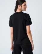 CALVIN KLEIN JEANS Свободна тениска с лого Черен/Светло сив/Бял