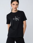 CALVIN KLEIN JEANS Свободна тениска с лого Черен/Светло сив/Бял