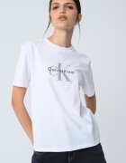 CALVIN KLEIN JEANS Свободна тениска с лого Светло сив/Избеляло черно/Бял