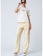 CALVIN KLEIN JEANS Свободна тениска с лого - Тъмнокафяв/Крем