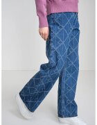 CALVIN KLEIN JEANS Свободни дънки с принт - Син меланж