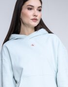 CALVIN KLEIN JEANS Свободно худи с джоб кенгуру Бледозелен