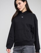 CALVIN KLEIN JEANS Свободно худи с джоб кенгуру Черен