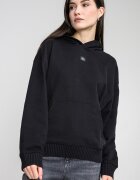 CALVIN KLEIN JEANS Свободно худи с джоб кенгуру Черен