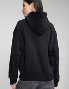 CALVIN KLEIN JEANS Свободно худи с джоб кенгуру Черен