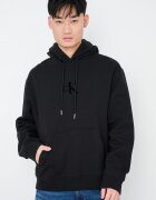 CALVIN KLEIN JEANS Свободно худи с джоб кенгуру и монограм Черен