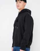 CALVIN KLEIN JEANS Свободно худи с джоб кенгуру и монограм Черен
