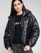 CALVIN KLEIN JEANS Свободно зимно яке с еластични маншети Черен