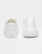 CALVIN KLEIN JEANS Текстилни спортни обувки с равна платформа Мръснобял