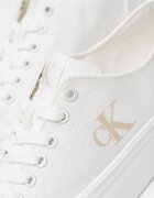 CALVIN KLEIN JEANS Текстилни спортни обувки с равна платформа Мръснобял
