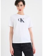 CALVIN KLEIN JEANS Тениска от памук с лого - Черен/Бял