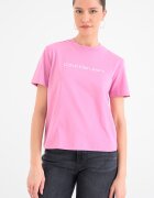 CALVIN KLEIN JEANS Тениска от памук с лого Розово