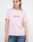 CALVIN KLEIN JEANS Тениска с овално деколте и лого Бледо розово