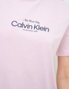CALVIN KLEIN JEANS Тениска с овално деколте и лого Бледо розово