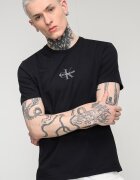 CALVIN KLEIN JEANS Тениска с овално деколте и лого Черен