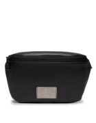 CALVIN KLEIN JEANS Унисекс чанта - черна - метално лого - екологична кожа 2363