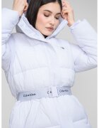 CALVIN KLEIN JEANS Зимно яке с колан с лого - Лилав