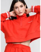 CALVIN KLEIN Къс суитшурт с къс цип - Червен