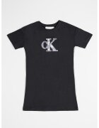 CALVIN KLEIN Къса рокля с лого - Черен/Розово/Тъмновиолетов