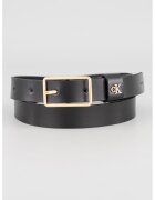 CALVIN KLEIN Кожен колан с лого - Избеляло черно