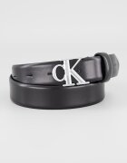 CALVIN KLEIN Кожен колан с тока с лого Черен