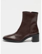CALVIN KLEIN Кожени боти с квадратен връх и масивен ток - Коняк кафяв