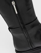 CALVIN KLEIN Кожени дълги ботуши с метално лого Черен