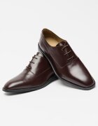 CALVIN KLEIN Кожени обувки Oxford с остър връх Коняк кафяв