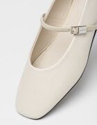 CALVIN KLEIN Кожени пантофки с каишка с тока Крем