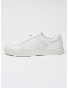 CALVIN KLEIN Кожени спортни обувки Clean Cup с монограм - Бял/Черен