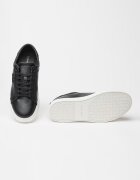 CALVIN KLEIN Кожени спортни обувки под глезена Черен/Бял